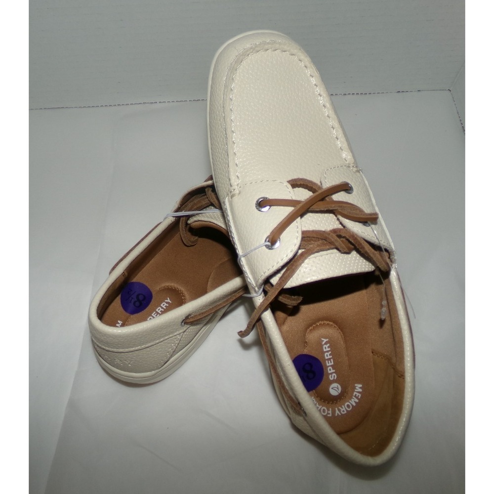 Sperry Women's Whale fish Boat Shoes~Sz 8.5~Ivory‎ / Tan~
